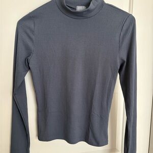 Tilly's Charcoal Ribbed Long Sleeve Top